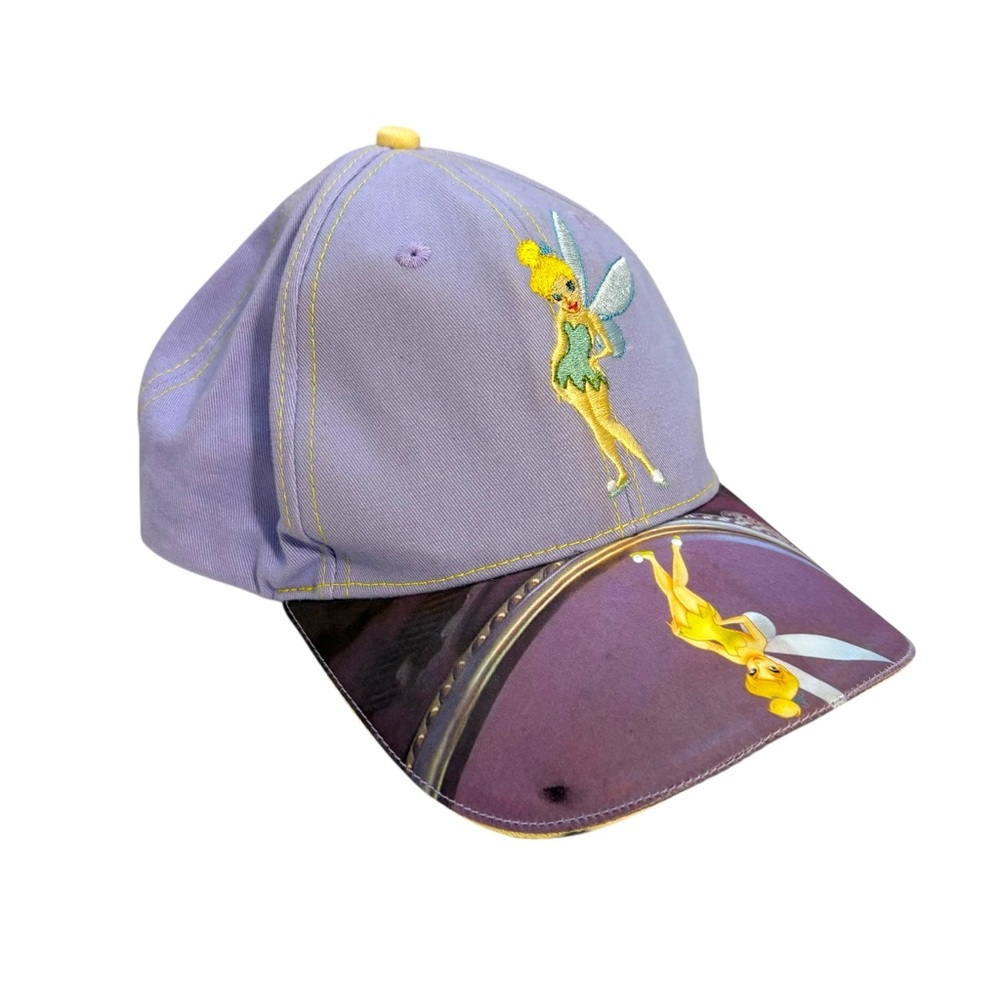 Vintage Disneyland Resort Purple Green Tinkerbell Embroidered Hat Vacation